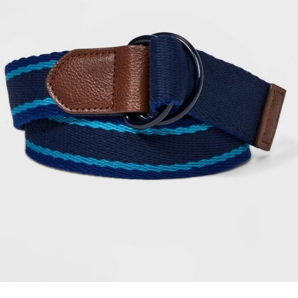 Kids' Reversible Striped Belt - art class Blue L - Picture 1 of 8